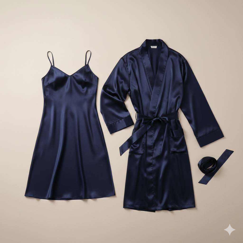 Premium Satin Couple Night Gown Set