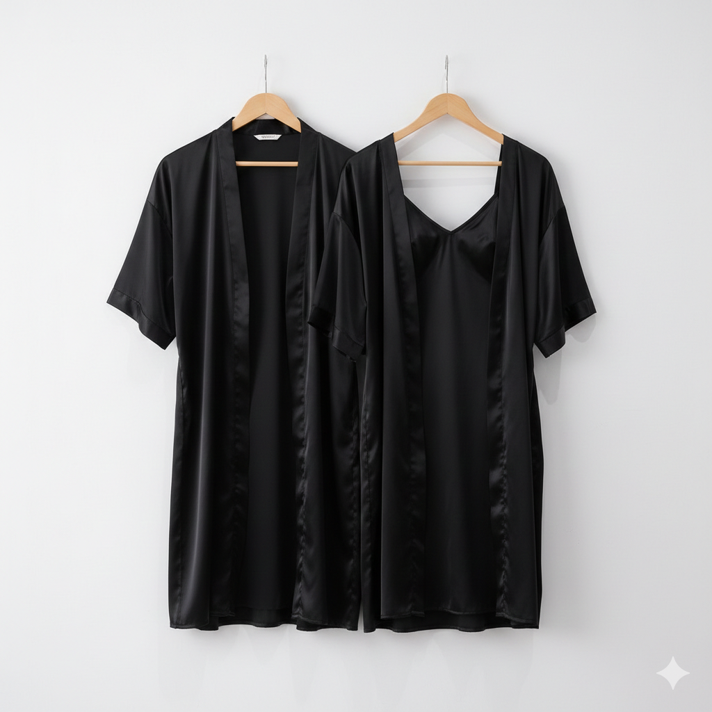 Premium Satin Couple Night Gown Set