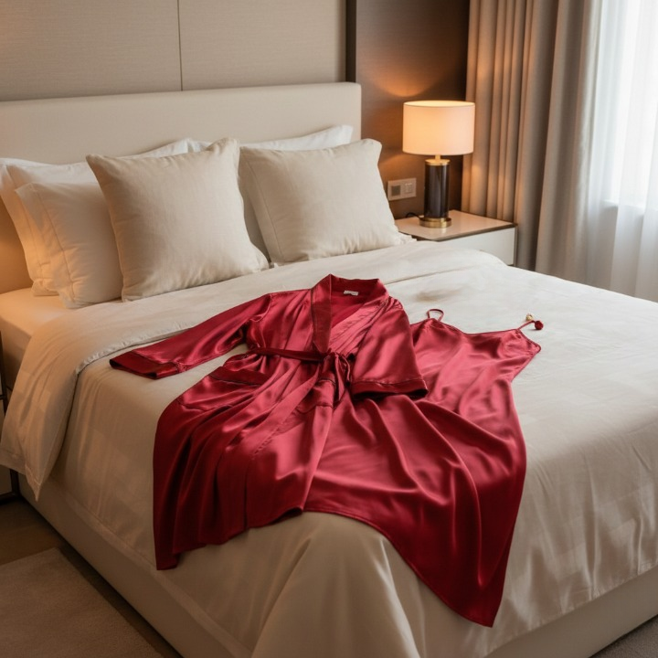 Premium Satin Couple Night Gown Set