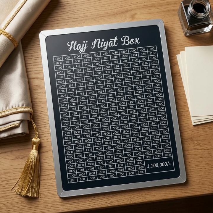 Hajj Niyat Box – Premium Islamic Savings Tracker & Goal-Oriented Money Box - Non-Assembled