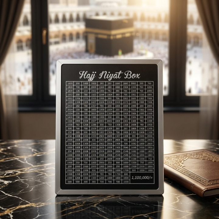 Hajj Niyat Box – Premium Islamic Savings Tracker & Goal-Oriented Money Box - Non-Assembled