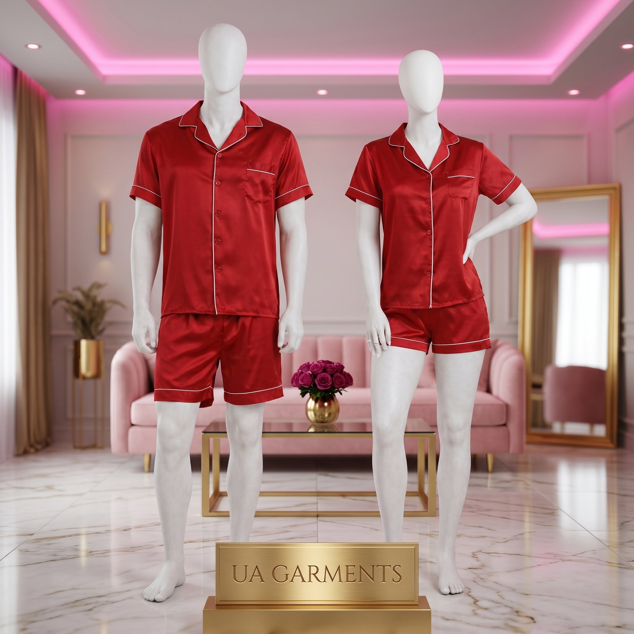 couple silk pajama set